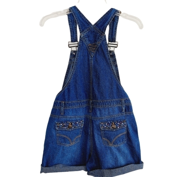 VTG Bib Overall Denim Shortalls Y2K 90's Small Medium ? Embellished Cutoffs - Picture 6 of 14